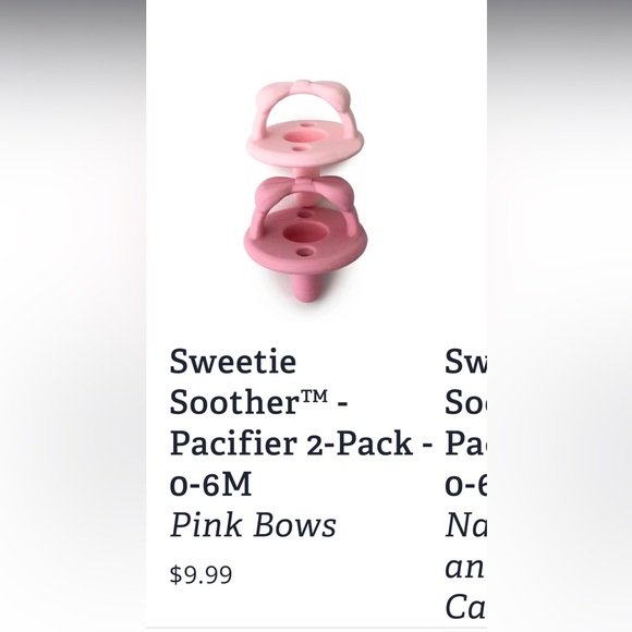 (2 for $10) Itzy Ritzy Bow Silicone Pacifiers - Pink and Rose - Picture 8 of 8